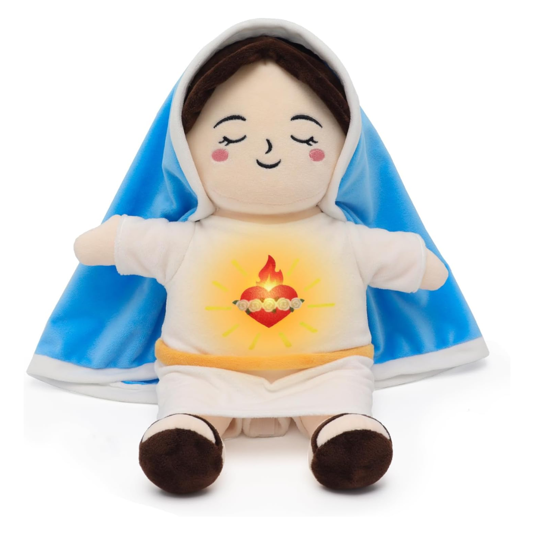 Peluche Virgen Maria con Suave Respiración