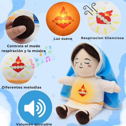 Peluche Virgen Maria con Suave Respiración